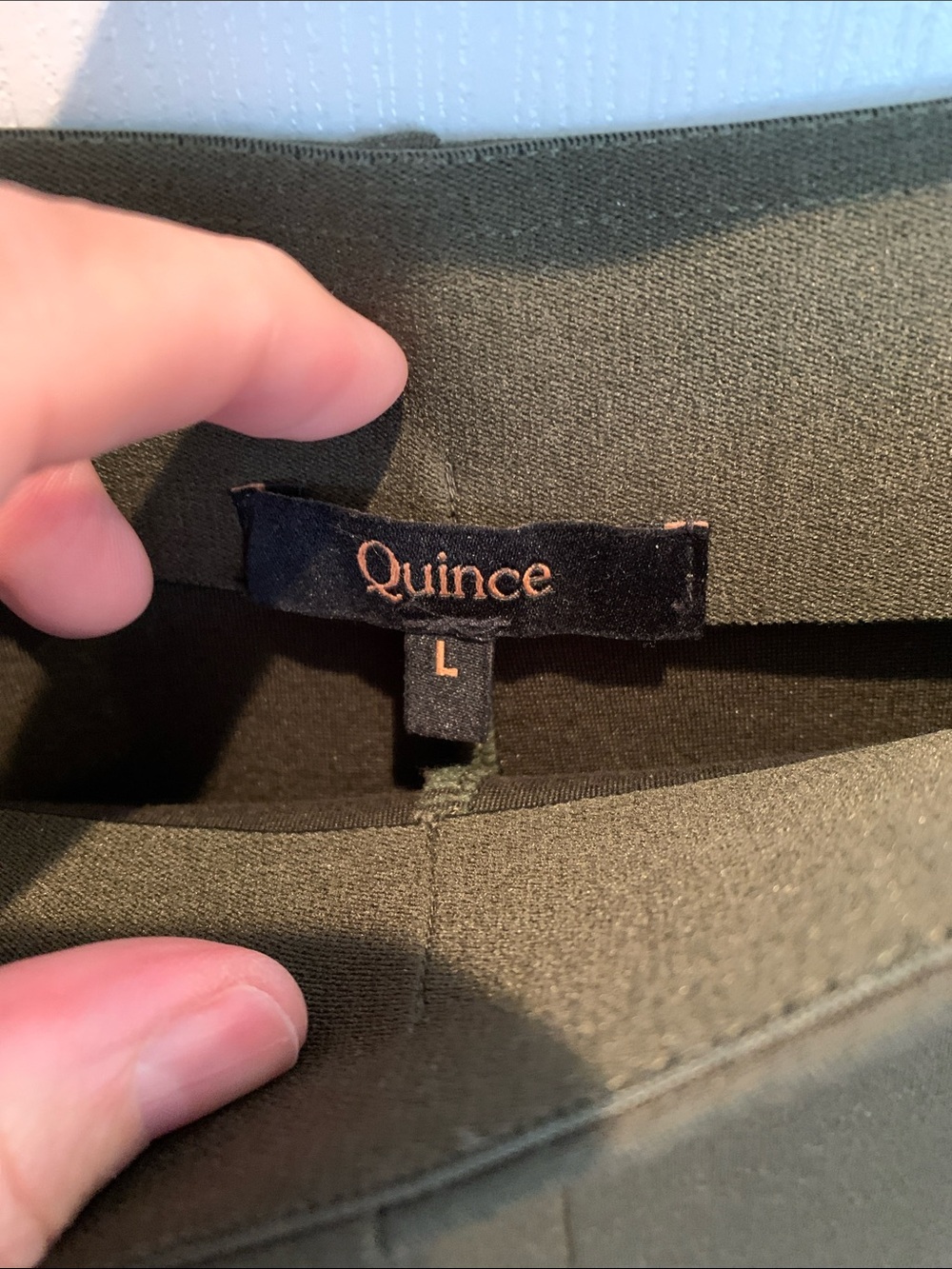 Quince Ultra-Stretch Ponte Super Wide Leg Pants Olive Green Large - Picture 5 of 7